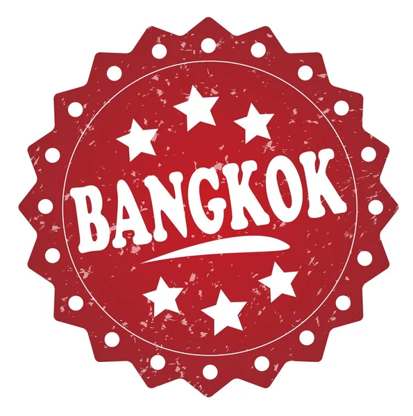 Beyaz Arka Plan Üzerinde Izole Bangkok Kırmızı Grunge Damgası — Stok fotoğraf