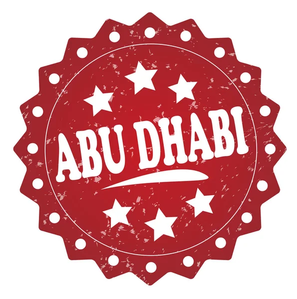 Abu Dhabi Red Grunge Carimbo Isolado Sobre Fundo Branco — Fotografia de Stock