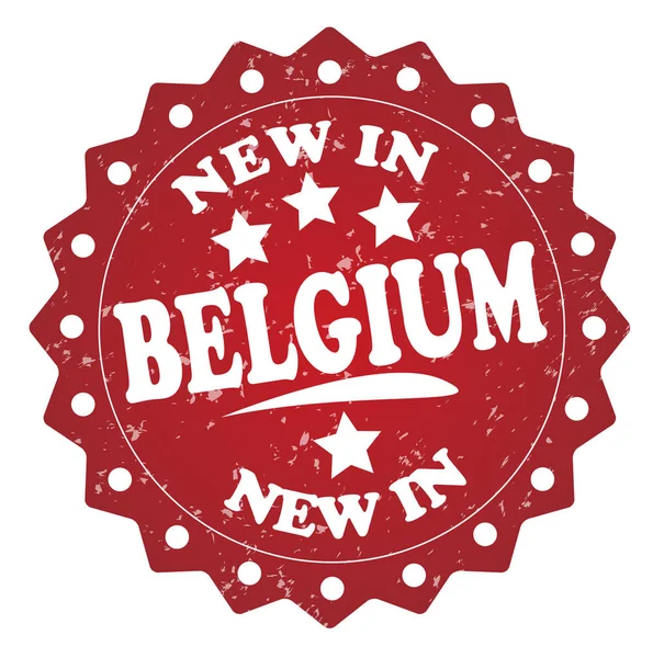 Belgique Timbre Grunge Rouge Isolé Sur Fond Blanc — Photo