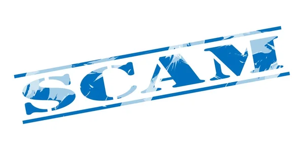 Scam Blue Stamp White Background — Stock Photo, Image