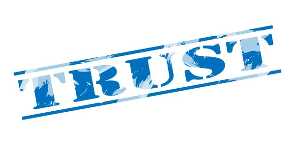 Trust Blue Stamp White Background — Stock Photo, Image