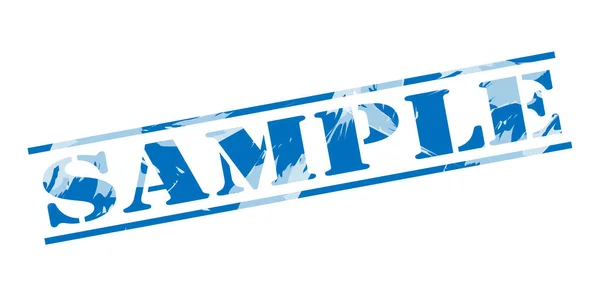 Sample Blue Stamp White Background — Stock Photo, Image