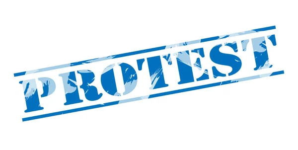 Protest Blue Stamp White Background — Stock Photo, Image