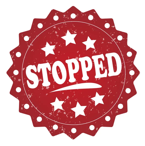 Stopped Red Stamp White Background — Stock Photo, Image