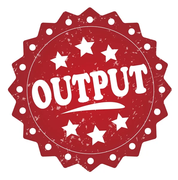 Output Red Stamp White Background — Stock Photo, Image