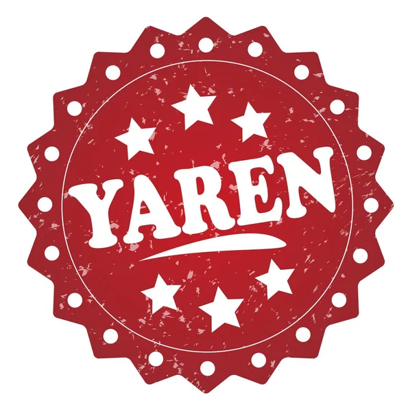 Yaren Red Grunge Stamp Isolated White Background — Stock Photo, Image