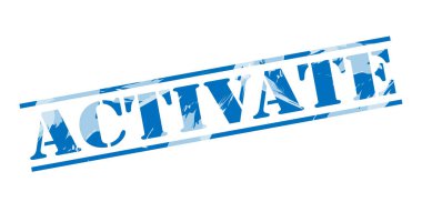 beyaz zemin üzerine mavi pul etkinleştirmek