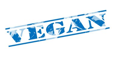 Beyaz arka plan üzerinde Vegan mavi pul