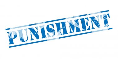 Beyaz arka plan üzerinde ceza mavi pul