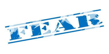 beyaz zemin üzerine mavi pul korku