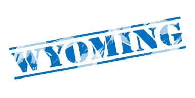 Wyoming mavi pul beyaz arka plan üzerinde 