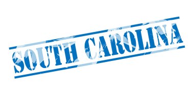 Güney carolina mavi pul beyaz arka plan üzerinde 