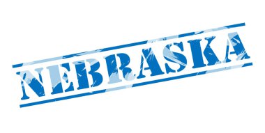 beyaz zemin üzerine Nebraska mavi pul 
