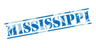 Mississippi mavi pul beyaz arka plan üzerinde 
