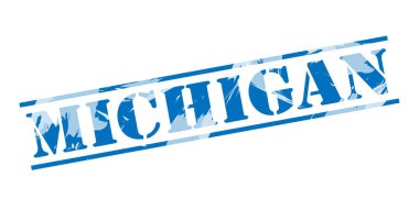 Michigan mavi pul beyaz arka plan üzerinde 