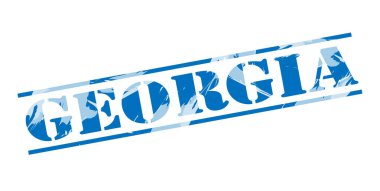 Beyaz arka plan üzerinde mavi Georgia damgasını 