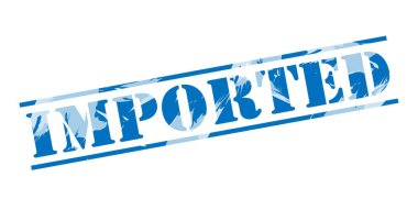 beyaz zemin üzerine mavi pul ithal 