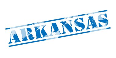 Arkansas mavi pul beyaz arka plan üzerinde 