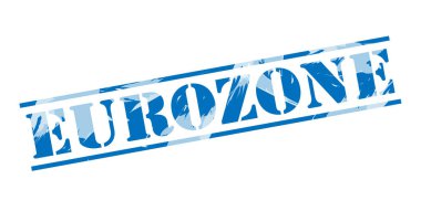 avro bölgesi mavi pul beyaz arka plan üzerinde 