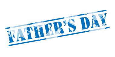 Babalar günü mavi pul beyaz arka plan üzerinde 