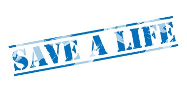 Beyaz arka plan üzerinde bir hayat mavi pul kaydetmek 