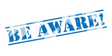 dikkat edin! beyaz zemin üzerine mavi pul