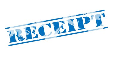 beyaz zemin üzerine mavi giriş damgası