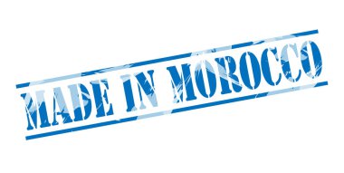 marocco mavi pul beyaz zemin üzerine yapılan