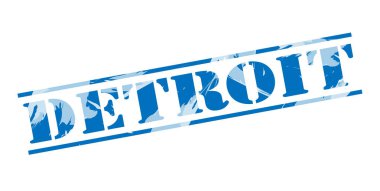 Detroit mavi pul beyaz arka plan üzerinde