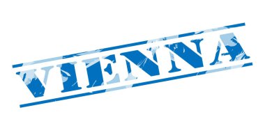 beyaz zemin üzerine Viyana mavi pul