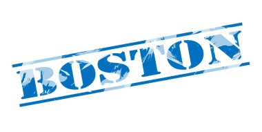 Boston mavi pul beyaz arka plan üzerinde