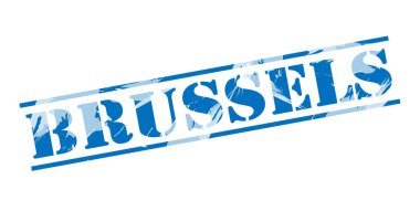Brüksel damga beyaz zemin üzerine mavi