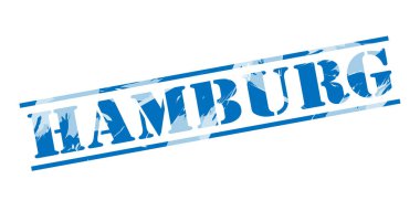 Beyaz arka plan üzerinde mavi Hamburg pulu