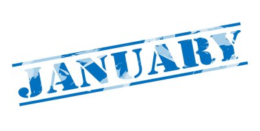 Beyaz arka plan üzerinde mavi Ocak pulu