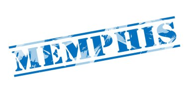 Beyaz arka plan üzerinde Memphis mavi pul