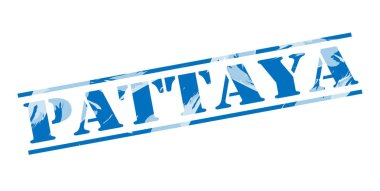 Pattaya mavi pul beyaz arka plan üzerinde