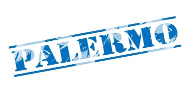 Beyaz arka plan üzerinde Palermo mavi pul