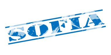 Sofia mavi pul beyaz arka plan üzerinde