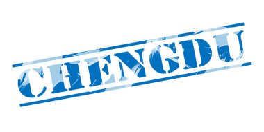 Beyaz arka plan üzerinde Chengdu mavi pul