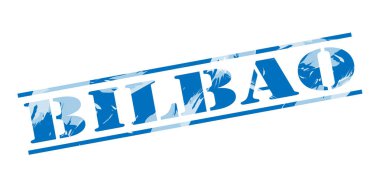 Bilbao mavi pul beyaz arka plan üzerinde