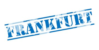 beyaz zemin üzerine Frankfurt mavi pul