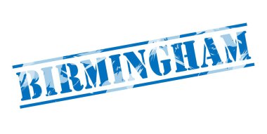 beyaz zemin üzerine Birmingham mavi pul