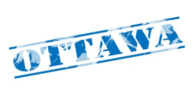 Ottawa damga beyaz zemin üzerine mavi