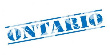 beyaz zemin üzerine Ontario mavi pul