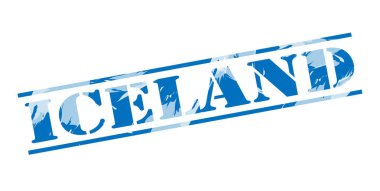 Beyaz arka plan üzerinde İzlanda mavi pul
