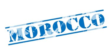 Fas mavi pul beyaz arka plan üzerinde