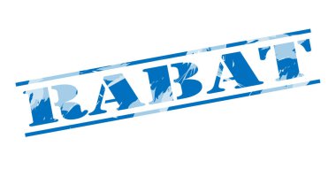 Rabat mavi pul beyaz arka plan üzerinde