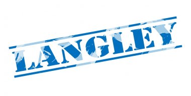 Langley mavi pul beyaz arka plan üzerinde