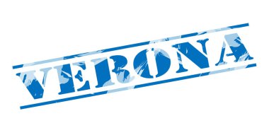 Verona mavi pul beyaz arka plan üzerinde