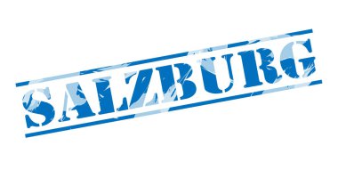 Salzburg mavi pul beyaz arka plan üzerinde